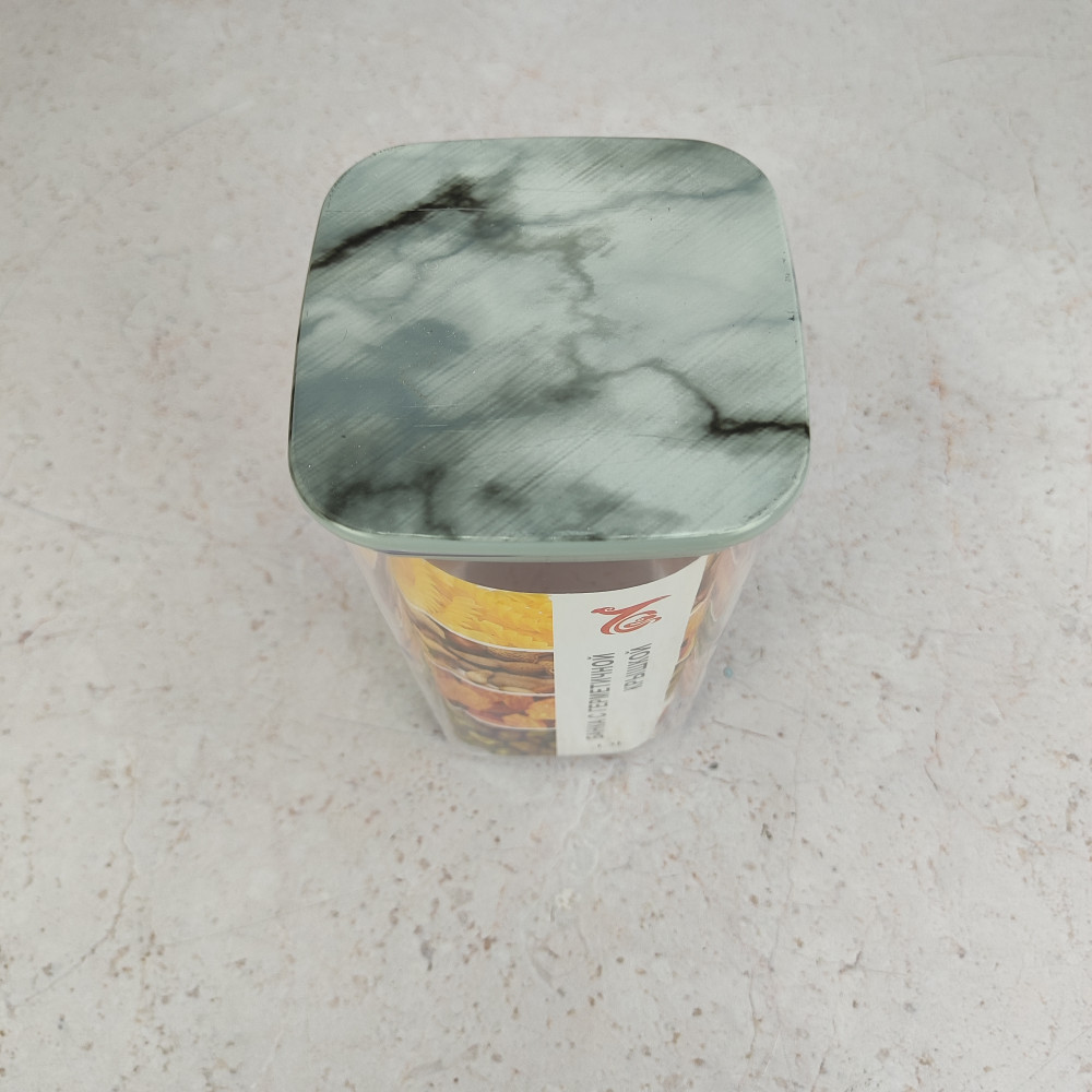 Банка пластиковая для сыпучих продуктов 1,3 л 10,5х10,5х19,5 см герм крышка Baizheng