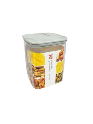 Банка пластиковая для сыпучих продуктов 1,7 л 13х13х16,5 см герметичная крышка прозрач Baizheng Банка пластиковая для сыпучих продуктов 1,7 л 13х13х16,5 см герметичная крышка прозрач Baizheng