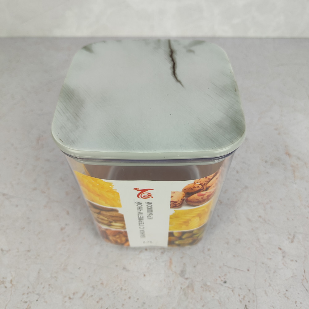 Банка пластиковая для сыпучих продуктов  1,7 л 13х13х16,5 см герметичная крышка прозрач Baizheng