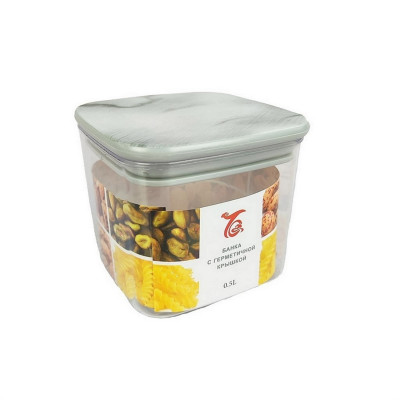 Банка пластиковая для сыпучих продуктов  0,5 л 10,5х10х9,5 см герметич крышка Baizheng