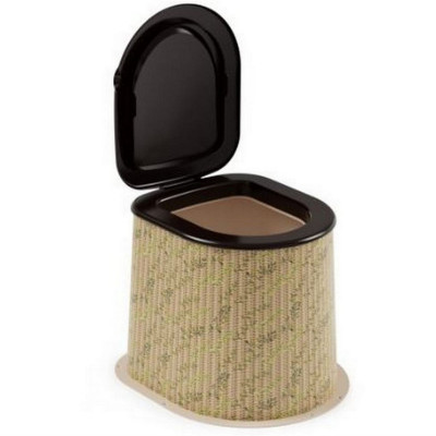 Туалет пластиковый дачный 47*41*39 см до 100 кг Плетенка декор Альтернатива