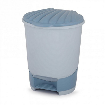 Ведро пластиковое для мусора 10 л 272*266*337 мм с педалью голубой Ракушка Альтернатива Ведро пластиковое для мусора 10 л 272*266*337 мм с педалью голубой Ракушка Альтернатива