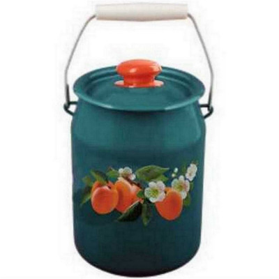 Бидон эмалированный 3 л бирюзовый Абрикос Стальэмаль