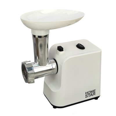 Мясорубка пластиковая  2000 Вт 1,5 кг/мин реверс 2 ножа белый HS-2033 HomeStar