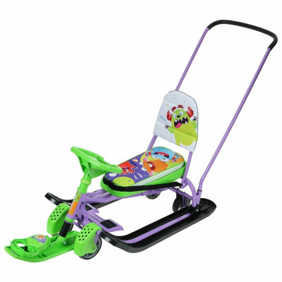 Снегокат металлический h-290 мм 2 в 1 до 100 кг с монстриками Тимка спорт 6 Nika