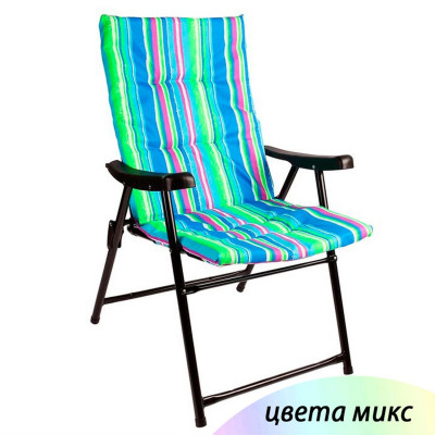 Стул со спинкой туристический складной 520х600х900 мм нагрузка 120 кг микс Baizheng