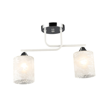 Люстра Baizheng 2 плафона, 60Вт, 9м2, белая-хром 39*12*28см