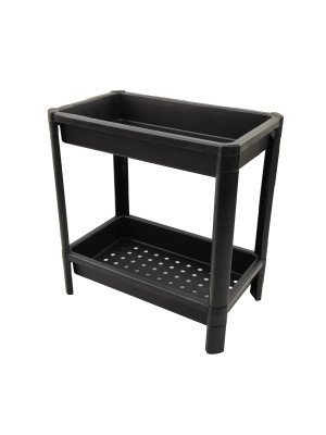 Этажерка пластиковая широкая 2-х ярусная серый 390х234х407 Vikea Violet Этажерка пластиковая широкая 2-х ярусная серый 390х234х407 Vikea Violet