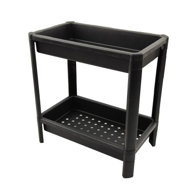 Этажерка пластиковая широкая 2-х ярусная серый 390х234х407 Vikea Violet