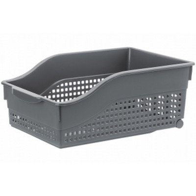 Контейнер пластиковый хозяйственный на колесах 305х210х125 мм широкий белый Лофт Violet