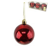 Мини фото Набор пластиковых шаров d-6 см 3 шт темный рубин Глянец Серпантин