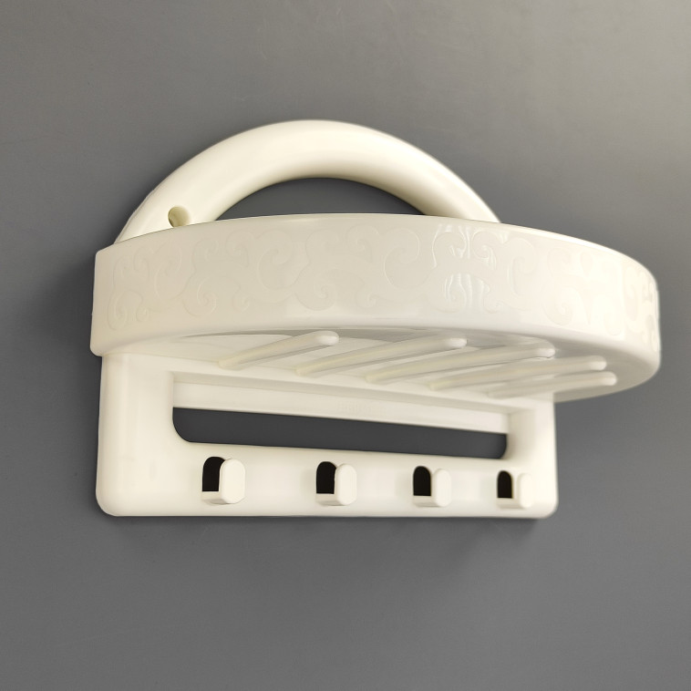 Изображение Полка пластиковая для ванной 27,4х14х19,5 см универсальная слоновая кость Berossi