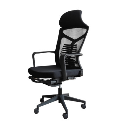 Кресло офисное 116*58,5*39см до 150кг подножка механизм качания откидная спинка черный Baizheng