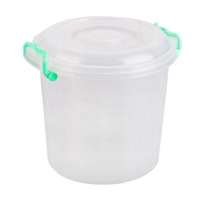 Контейнер пластиковый  10 л 30х27х27,5 см круглый с ручками прозрачный Альтернатива