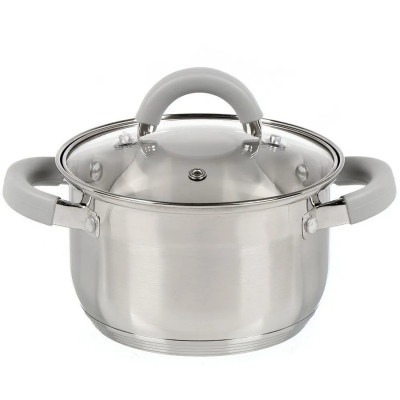 Кастрюля нержавеющая сталь 3,9 л 20 см стекл крышка силикон ручка индукция Felicità Mallony Кастрюля нержавеющая сталь 3,9 л 20 см стекл крышка силикон ручка индукция Felicità Mallony