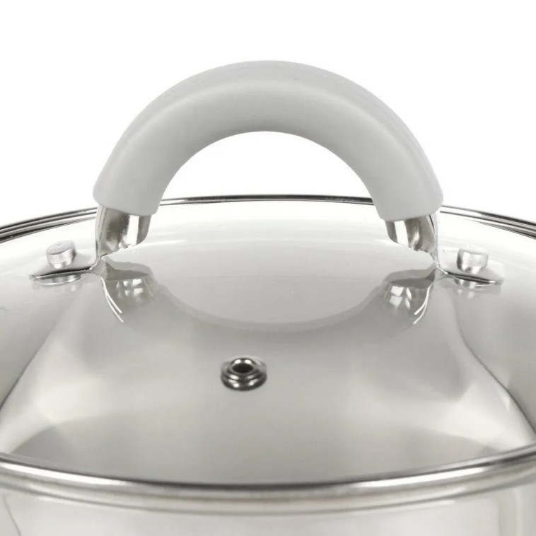 Изображение Кастрюля нержавеющая сталь  3,9 л 20 см стекл крышка силикон ручка индукция Felicità Mallony