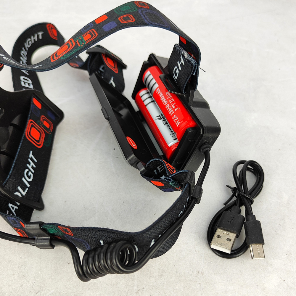 Фонарь налобный 5,9*8,2*5 см 1600 мАч USB аккум вращающаяся фокусировка 4 режима SY0 Baizheng