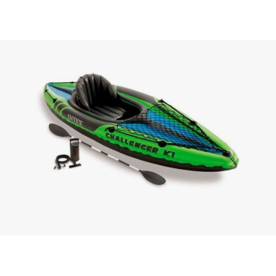Лодка надувная 1 мест 274*76*33 см 100 кг весла аллюм насос ручн Challenger К1 Intex