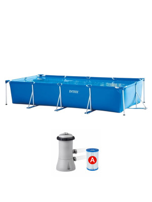 Бассейн каркасный 450*220*8см 7127 л насос 206л/ч Intex