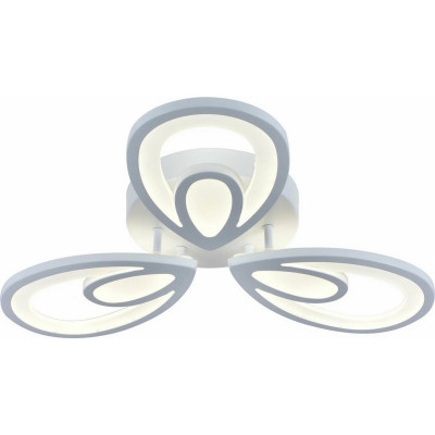 Люстра светодиодная 3 плафона 62*7,5 см 90Вт 4590LM 40м2 3 цвета пульт хром Baizheng