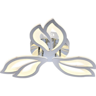 Люстра светодиодная 3 плафона 60*8,5 см 66Вт 3366LM 30м2 3 цвета пластик пульт хром Baizheng