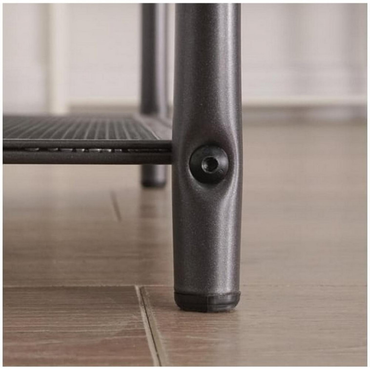 Изображение Подставка металлическая для обуви 3-х ярусная 45х30х50 см сиденье ящик черный Гранада 13В ЗМИ