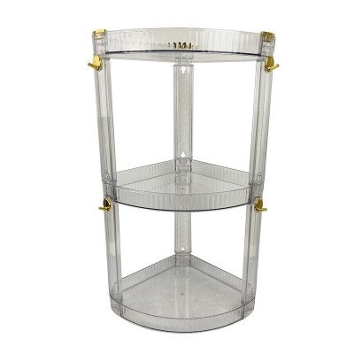 Этажерка пластиковая 3-х ярусная 37х30х63 см прозрачный Baizheng