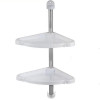 Мини фото Этажерка пластиковая для ванной 2-х ярусная 24*24*98,3 см угловая снежно-белый Элансия Berossi