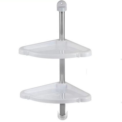 Этажерка пластиковая для ванной 2-х ярусная 24*24*98,3 см угловая снежно-белый Элансия Berossi Этажерка пластиковая для ванной 2-х ярусная 24*24*98,3 см угловая снежно-белый Элансия Berossi