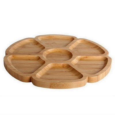 Менажница бамбуковая 300х300х25 мм 7-и секционная Цветок Коралл Менажница бамбуковая 300х300х25 мм 7-и секционная Цветок Коралл