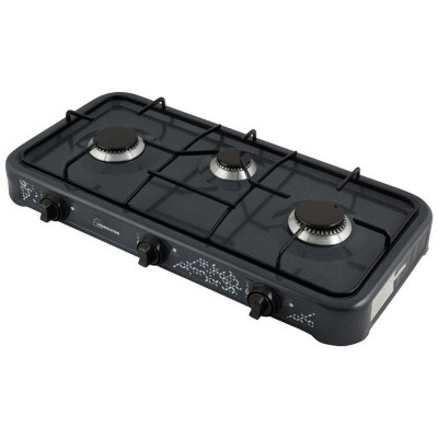 Плита газовая трехконфорочная 3,2 кВт черная HS-1203 HomeStar