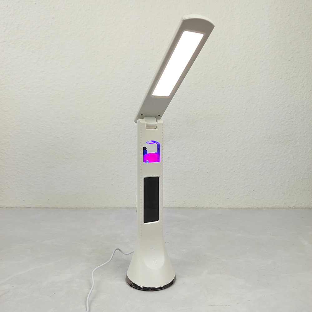 Лампа светодиодная настольная 19*27*8,2 см 5Вт 200LM USB аккум дисплей календ белый Baizheng