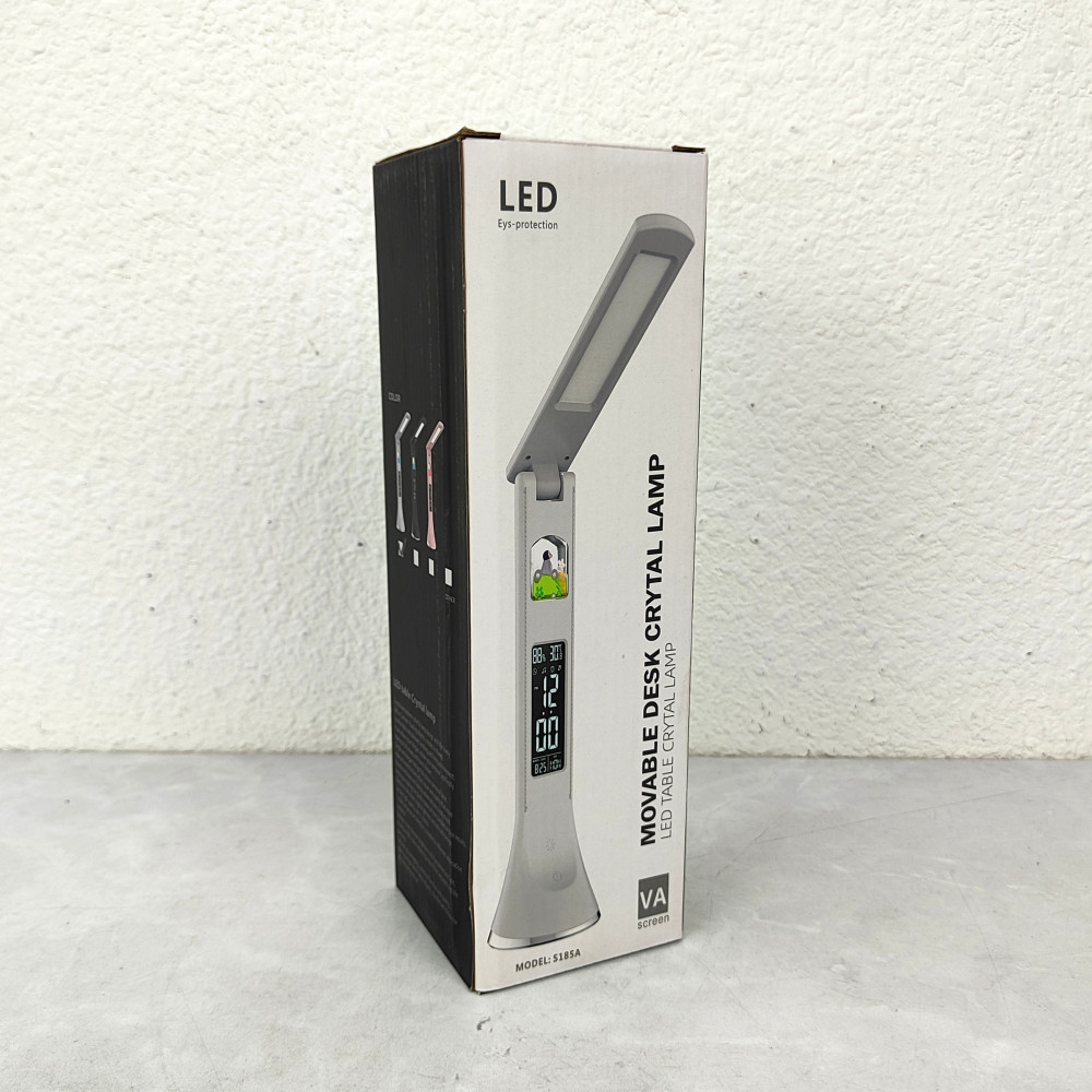 Лампа светодиодная настольная 19*27*8,2 см 5Вт 200LM USB аккум дисплей календ белый Baizheng