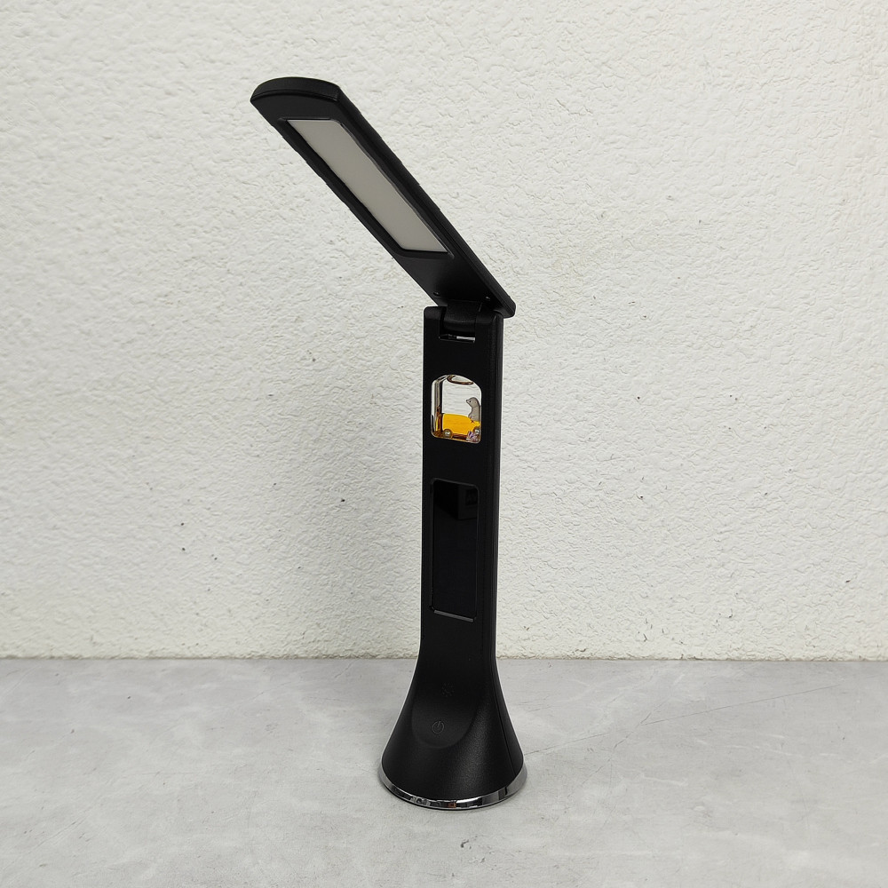 Лампа светодиодная настольная 19*27*8,2 см 5Вт 200LM USB аккум дисп календ черный Baizheng