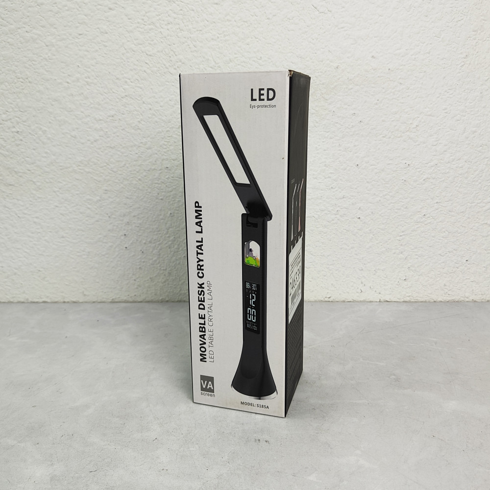 Лампа светодиодная настольная 19*27*8,2 см 5Вт 200LM USB аккум дисп календ черный Baizheng