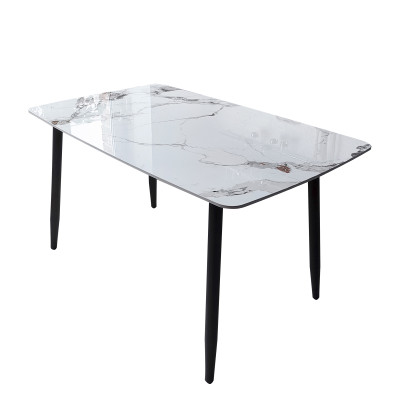 Стол керамогранит кухонный 130*80 см мрамор ножки металл черный 8B 2 кор Baizheng Стол керамогранит кухонный 130*80 см мрамор ножки металл черный 8B 2 кор Baizheng