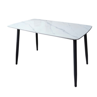Стол керамогранит кухонный 130*80 см мрамор ножки металл черный 8C 2 кор Baizheng Стол керамогранит кухонный 130*80 см мрамор ножки металл черный 8C 2 кор Baizheng