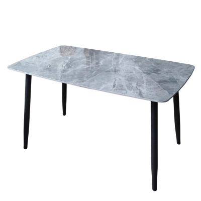 Стол керамогранит кухонный 130*80 см мрамор ножки металл черный 8D 2 кор Baizheng Стол керамогранит кухонный 130*80 см мрамор ножки металл черный 8D 2 кор Baizheng
