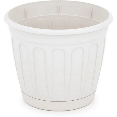 Горшок пластиковый  3,6 л поддон белый Дионис Альтернатива