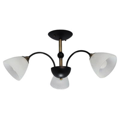 Люстра 3 плафона 67*30 см Е27 60Вт 12м2 плафон стекло черный Baizheng