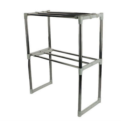 Полка металлическая для кухни 47х87 см/24х63 см над микроволновой печью раздвижная Baizheng