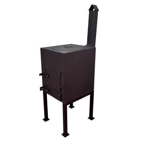 Печь стальная квадратная 50*31*135 см толщина металла 2 мм универсальная Рустрейд