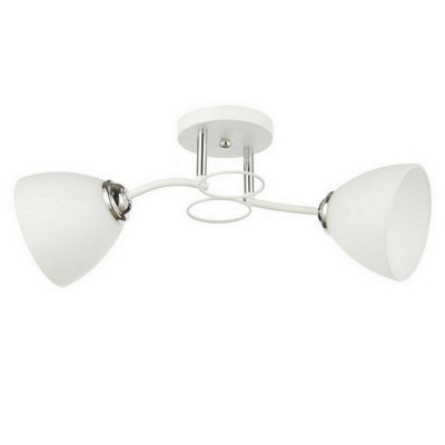 Люстра 2 плафона 54*16*21 см Е27 60Вт 9 м2 плафон стекло белый хром Baizheng