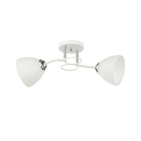 Люстра 2 плафона 54*16*21 см Е27 60Вт 9 м2 плафон стекло белый хром Baizheng