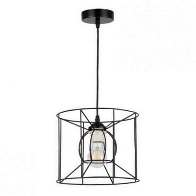 Люстра кухонная 1 плафон 25*80 см Е27 60Вт 4м2 плафон металл черный Baizheng