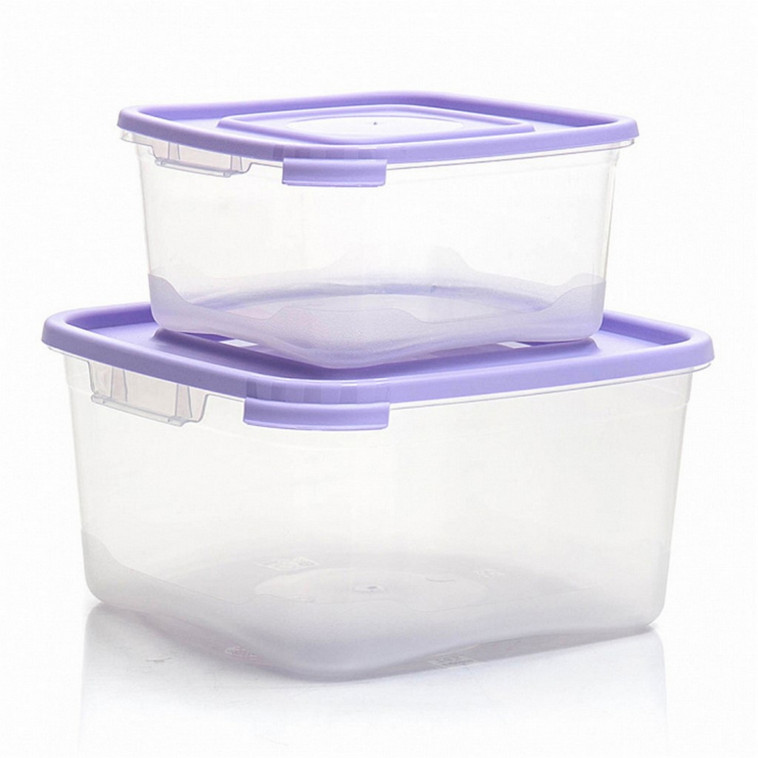 Набор пластиковых контейнеров 2 шт квадратный 0,46 л 1 л Каскад Полимербыт