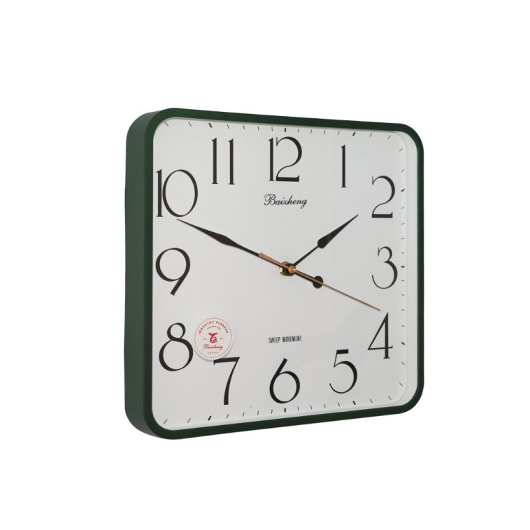 Фото Часы пластиковые настенные  30 см квадрат в ассортименте Большие цифры Baizheng