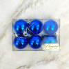 Миниатюра Набор пластиковых шаров d-4 см 6 шт синий Глянец Серпантин