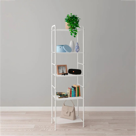 Стеллаж металлический 4-х ярусный 45,5х30х120,5 см белый Валенсия 15 ЗМИ