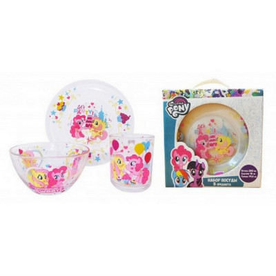 Набор стеклянный детской посуды 3 предмета под упак My little Pony Мфк